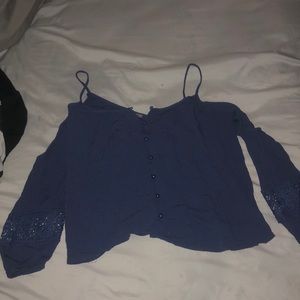 Blue off the shoulder top